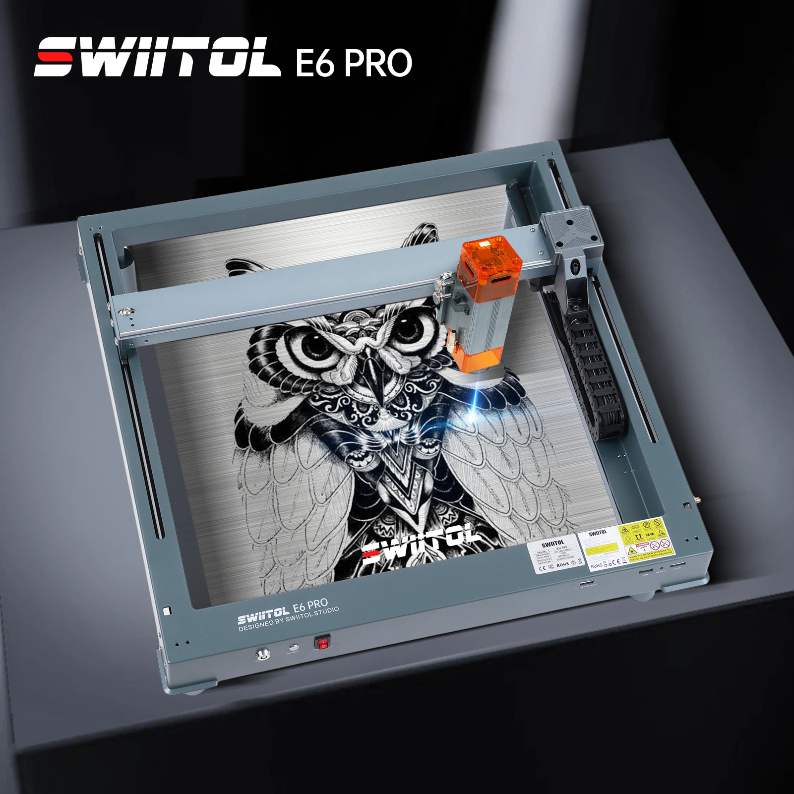 Swiitol E6 Pro 6W Laser Engraver 36000mm/Min Integrated Structure High Speed Engraving 365*305mm Work Area with 0.06mm