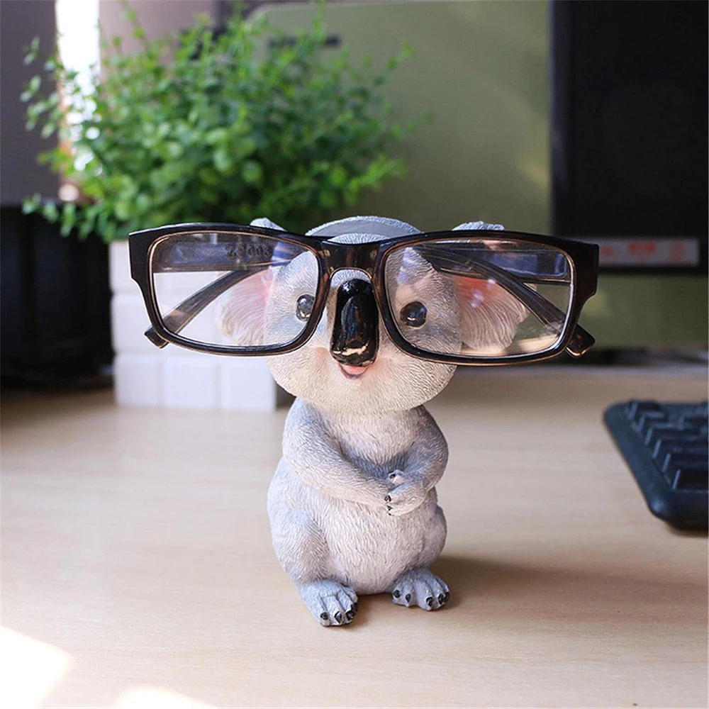 Koala Bear Eyeglass Holder Display Stands Animal Decorative Figurines Home Office Glasses Decoration for Desk Bookshelfs