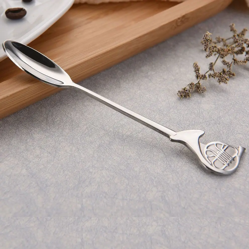 Long Handle Music Symbol Drinking Tools Dining Bar Coffee Spoon Flatware Teaspoon Tableware