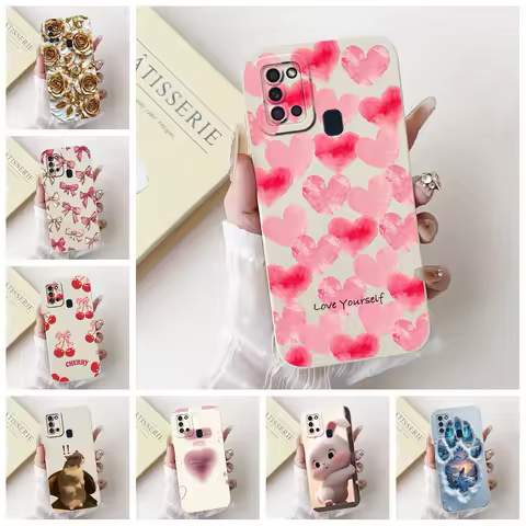 For Samsung A21s Case A217F Silicone Cute Fashion Butterfly Love Painted Cover For Samsung A21s Galaxy A21s Phone Case SM-A217M