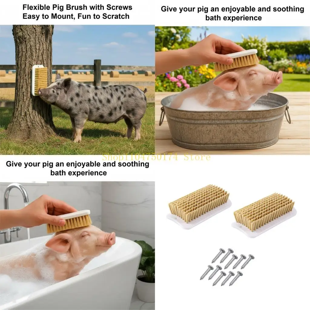 2PCS Pig Brush for Mini Pig Owners with Soft Bristles for Farm Use Bathing Experience and Pig Daily Grooming Cleaning top sale