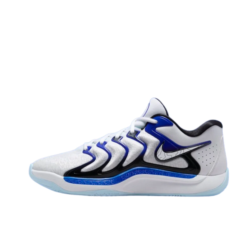 Nike KD 17 Low Man sneakers Antislip en slijtvast Basketbalschoenen anti-torsie ademende demping sneakers Blauw en wit