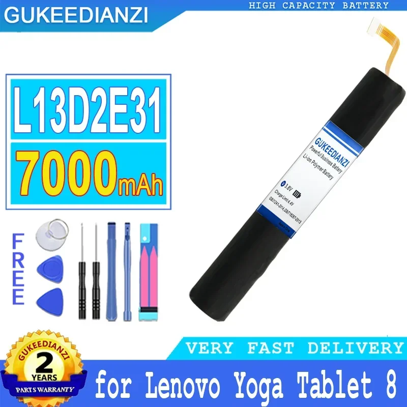 

Аккумулятор GUKEEDIANZI 7000 мАч L13D2E31 L13C2E31 для Lenovo Yoga Tablet 8 B6000 B6000-H 60044 60043, аккумулятор большой мощности