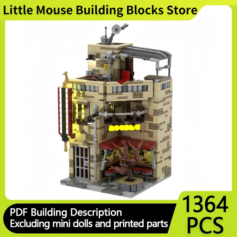 

City Street View Model MOC Building Bricks An Ordinary Noodle Shop Modular Technology Gifts Holiday Assemble Children Toys Suit