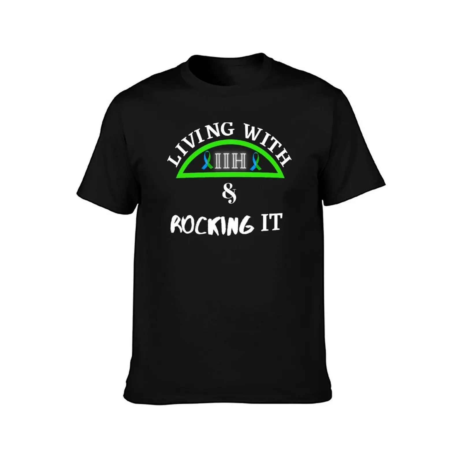 Living With IIH and Rocking It T-Shirt, Summer Casual Cotton Tee, Oversized Streetwear Tops, Vintage Graphic Print, 100% Cotton