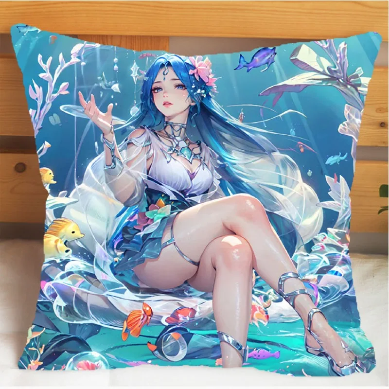 Arena of Valor Honor of Kings Diao Chan Pillow and Pillowcase Cushion Cover Case Double Sided Print Plush Throw Pillows 40x40cm