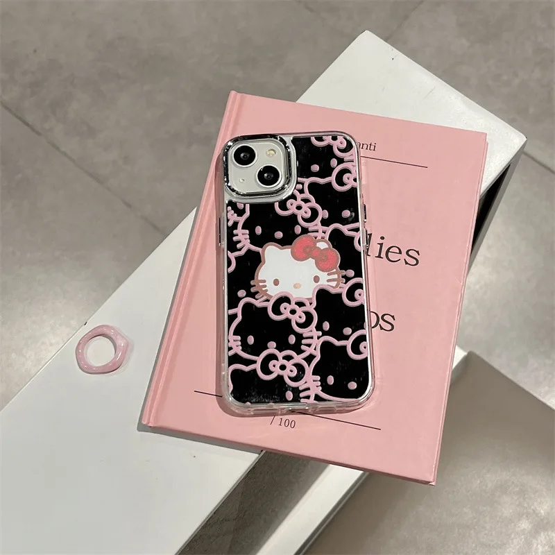 Sanrio Hello Kitty Kuromi My Melody Cinnamoroll Cartoon Cute Cat Suitable for Apple 14 mobile Phone Case iPhone 13 pro 12 11