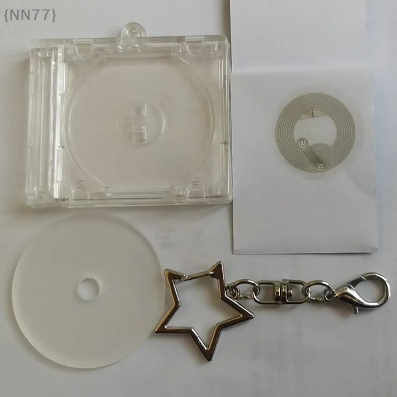 【FEB-NN77】Mini porte-clés fonctionnel NFC en forme de boîtier de CD, accessoire commémoratif, porte-clés, pendentif DIY pour sac à dos