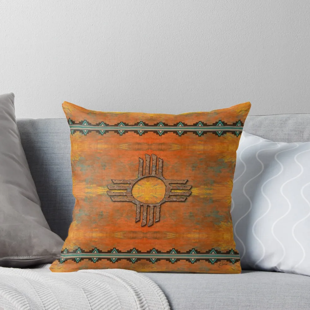 

Ancient New Mexico Zia Throw Pillow christmas cushions covers Covers For Sofas Pillows Aesthetic pillow