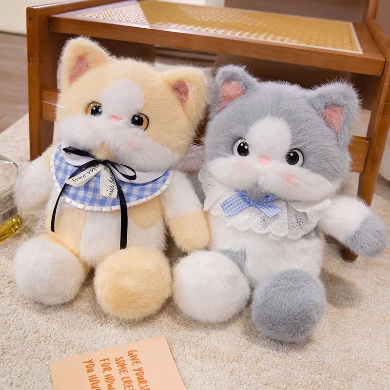 ของเล่นแมวนุ่มตุ๊กตาแมวตุ๊กตาสัตว์สําหรับเด็กผู้หญิงน่ารัก Kitty Cuddle ของเล่นสําหรับของขวัญวันเกิดที่ดีที่สุดสําหรับผู้หญิง