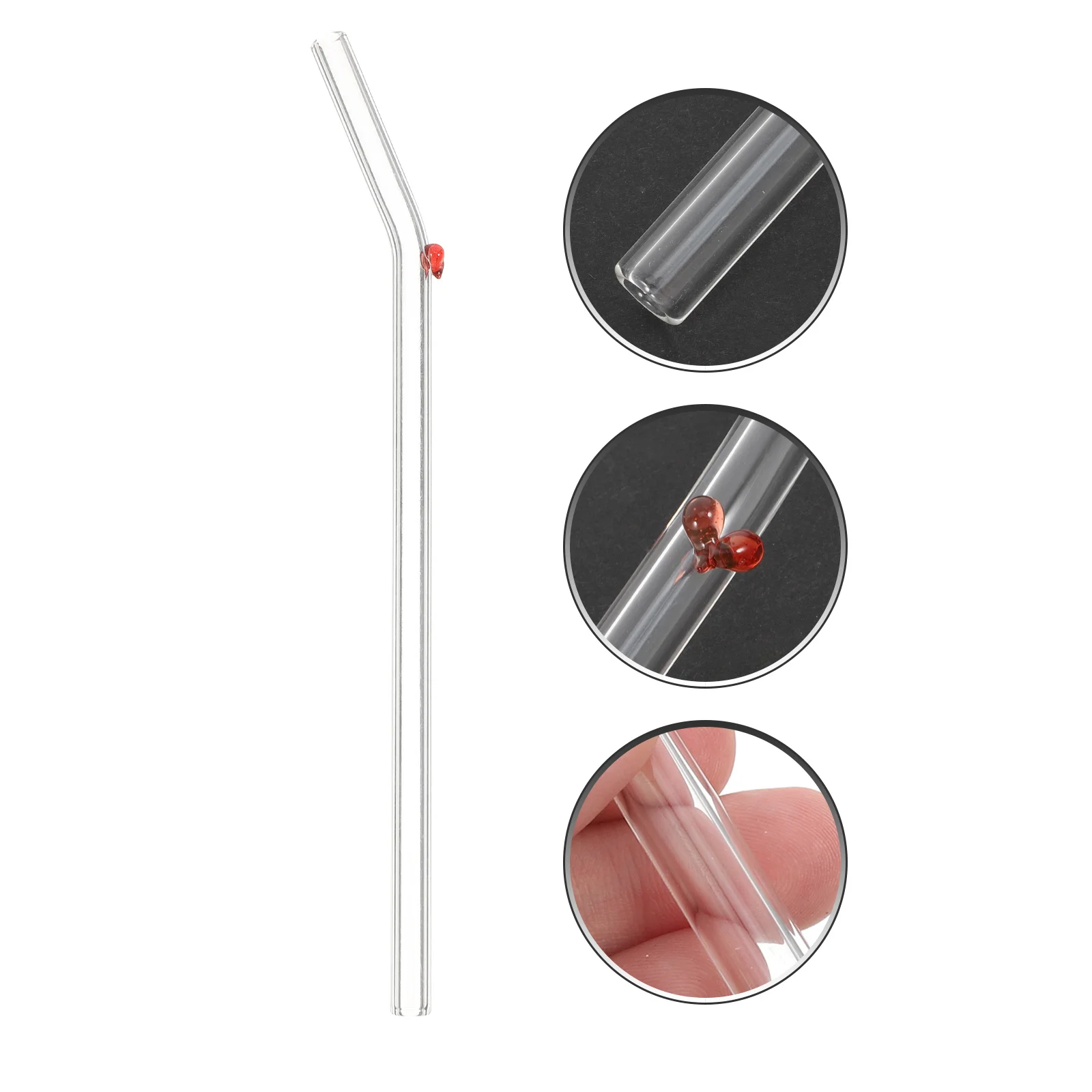 

Glass Heart Straws Cute Colorful Reusable Heat Resistant for Smoothies Juices Tea Milk Coffee Decorative Drinking Straws