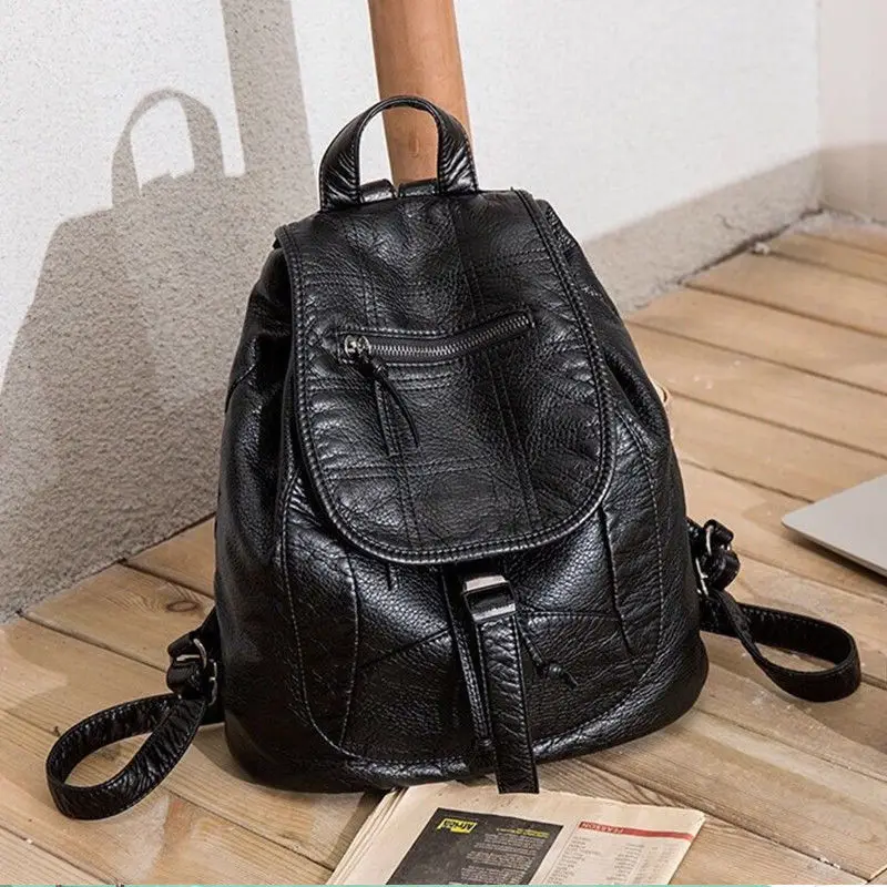 Leather Sheepskin Soft Leather Backpack 2022 Korean Version Of The New Fashion All-match Tide Ins Student Mommy Female Backpack