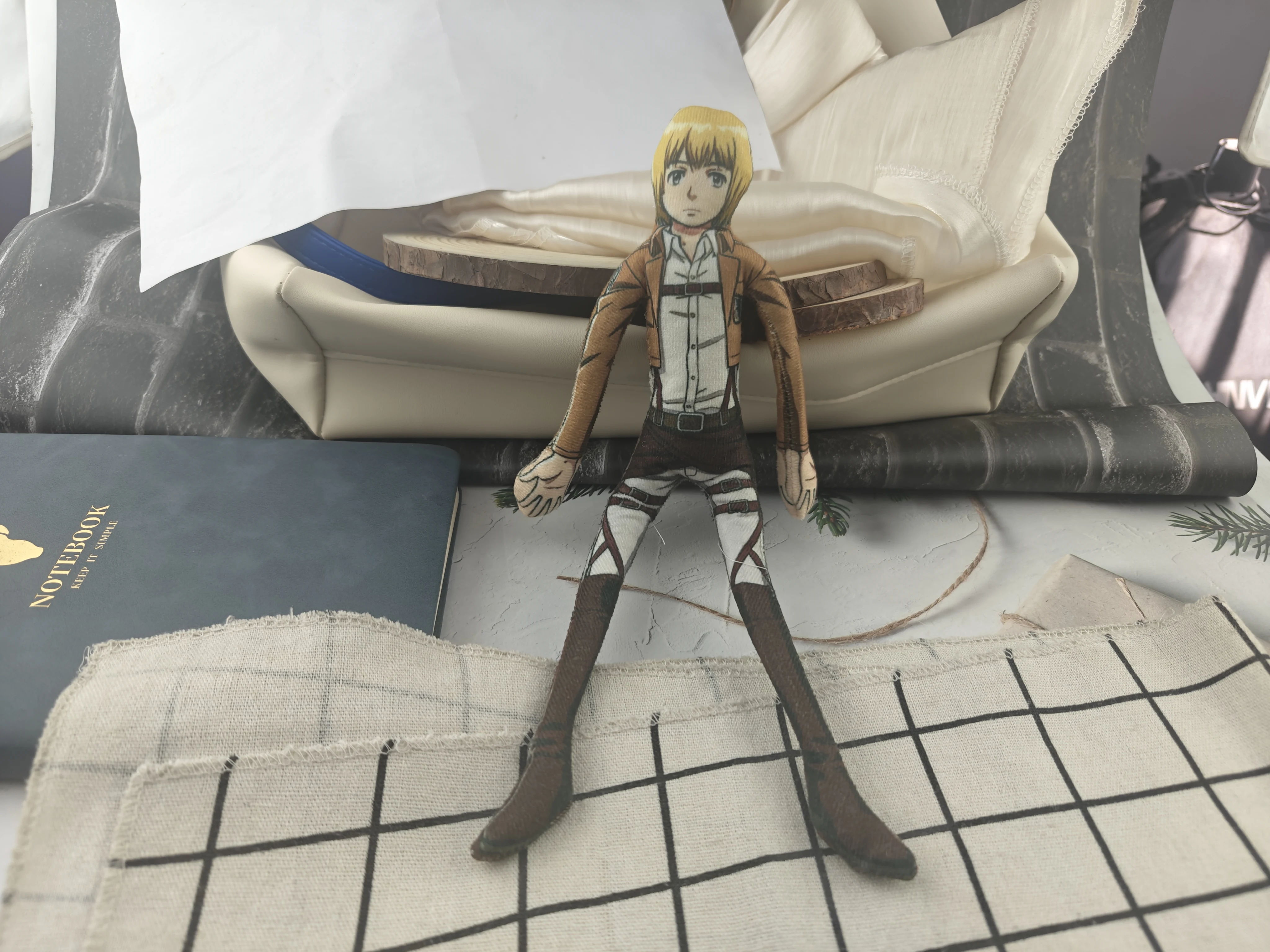 Rivaille Ackerman Eren Jaeger Cosplay Plush Stuffed Doll Abstract Movable Wire Skeleton Halloween Party Decor Prop Gift