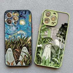 Cute Ghost Shockproof Phone Case For iPhone 13 12 Pro Max Mini 17 16 15 11 Pro Max 14 Plus SE2 XS X XR Back Cover Fundas Shell