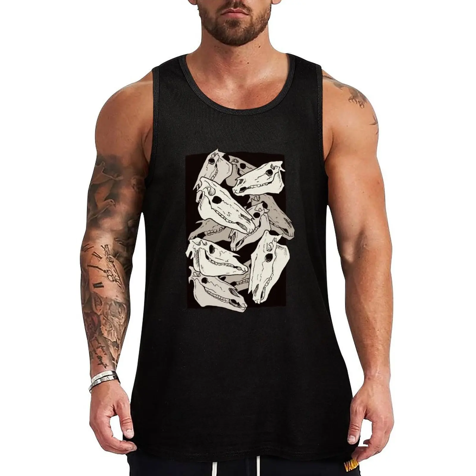Horse skulls Tank Top Solid Basic Tank Top Comfort Breathable Sleeveless