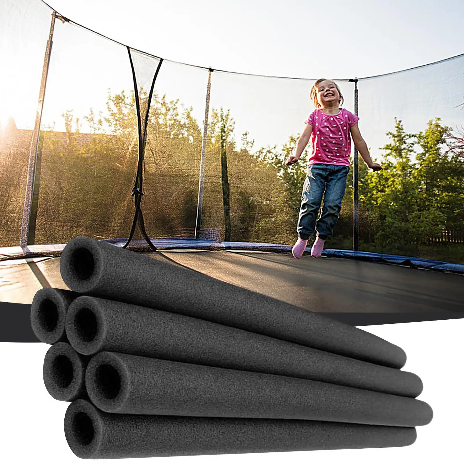 Trampolin-Stangenabdeckung, Trampolin-Gehäuse, Schutzrohre, Polsterung, Ersatz, sichere Passform, Zubehör für drinnen und draußen – Detail 4