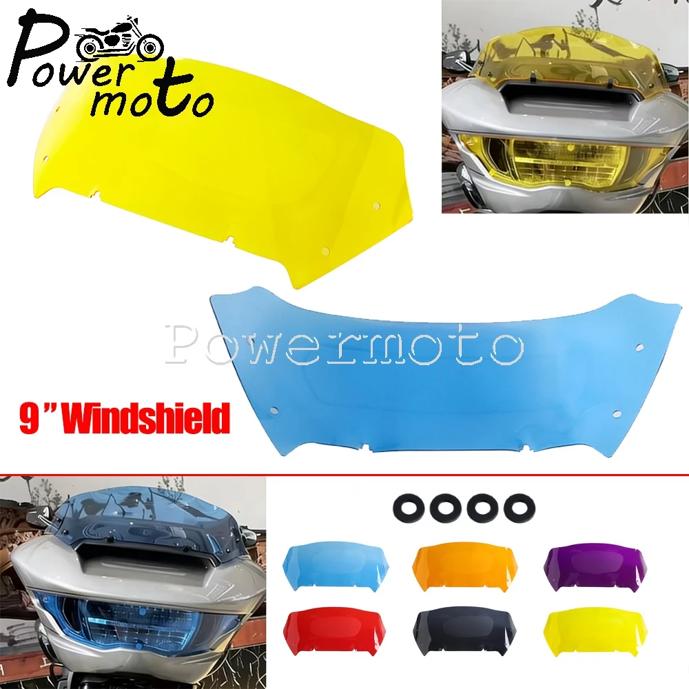 

Дефлектор-накладка на ветровое стекло 9 дюймов, цветной, для Harley CVO Road Glide FLTRXSE FLTRXSTSE 121 FLTRX 2023 года и новее