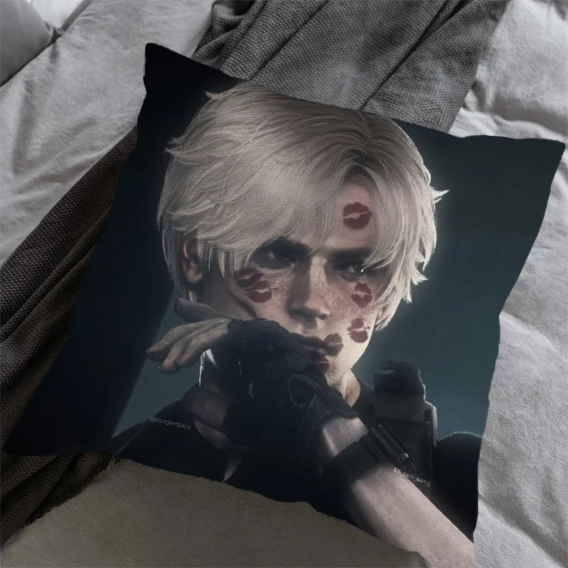 1pc Leon Kennedy HD Printed Pillow Cover, Polyester Cushion Case, Home Sofa Bedroom Decor, Pillow Cover Only Without Insert