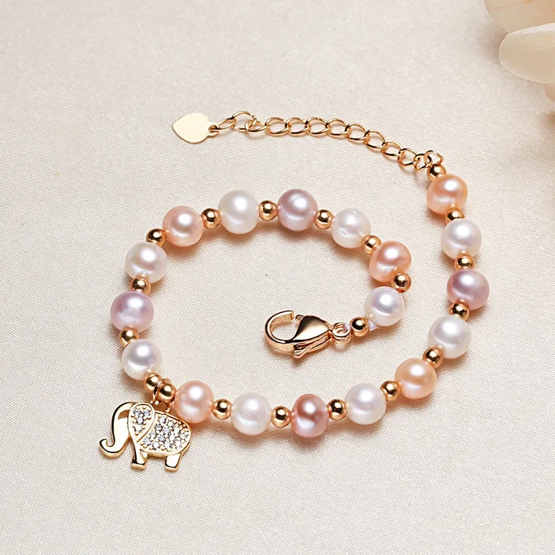 Exquisite Animal Elephant Pearl Bracelets For Women Beach Jewelry Gift Bracelet 2023 New Fashion Custom Jewelry