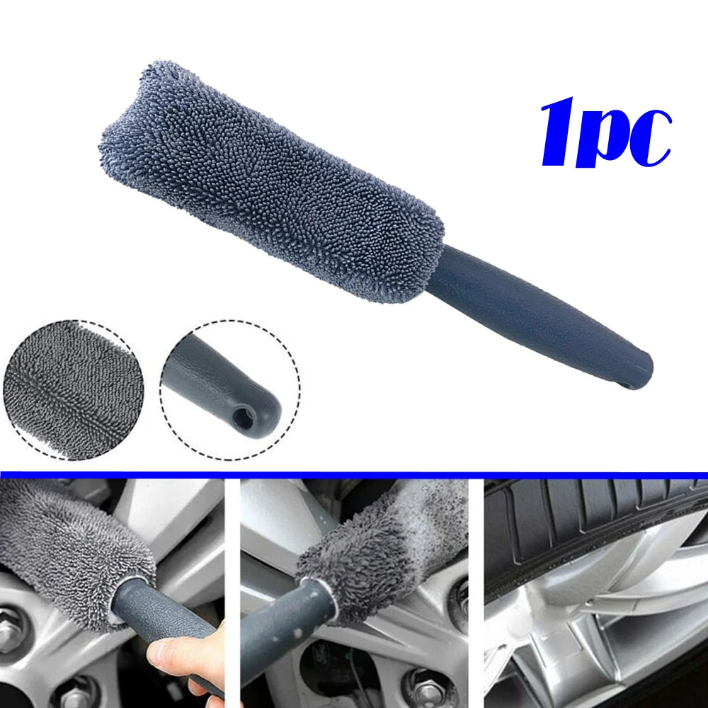 

1pc Universal Car Long Handle Wheel Brush Car Multifunctional Detailing Clean Tool Car Tire Cleaning Brush Blue Auto Accessories