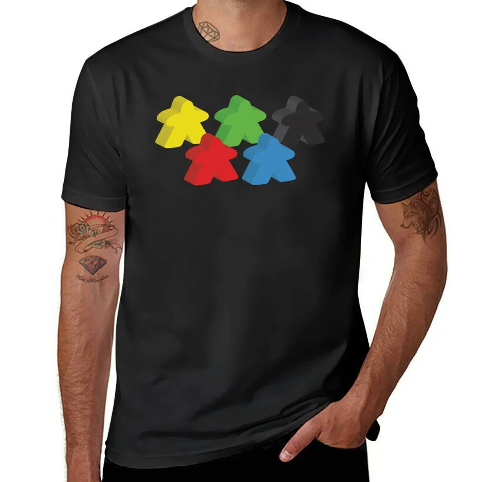 

Set of 5 meeples (Board game tokens) T-Shirt plus size tops affliction shirts plain black t shirts men