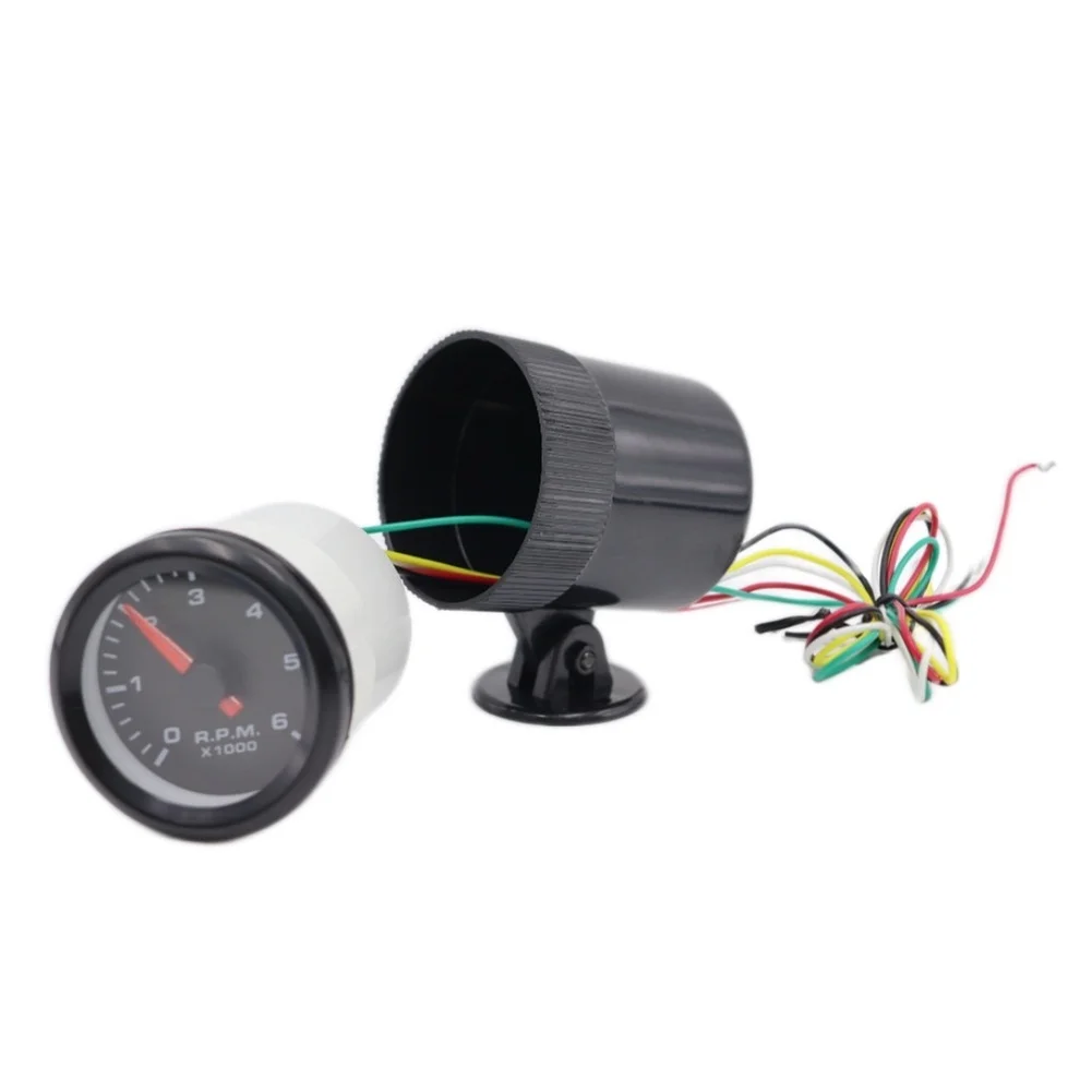 52mm Diesel Tachometer 0-6000RPM LED Display RPM Gauge 12V Car Meter For Vehicle Dashboard Instrument Cluster Accessories