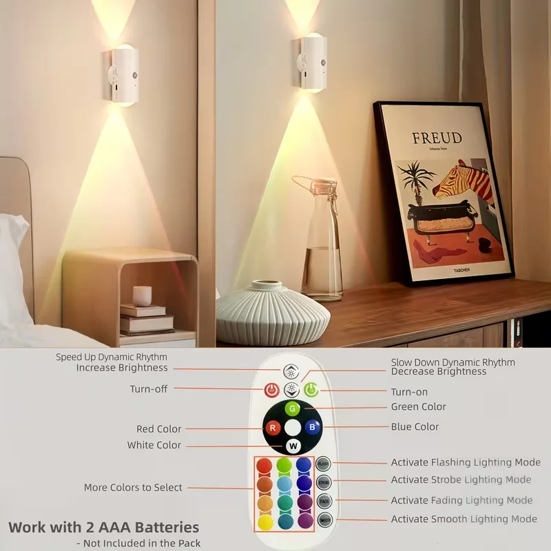 Obrázek 7: RGB hnutí senzor zeď světel dobíjecí magnetický LED schod světel 16 barvivo stmívatelné s daleký pro schodiště ložnice předsíň