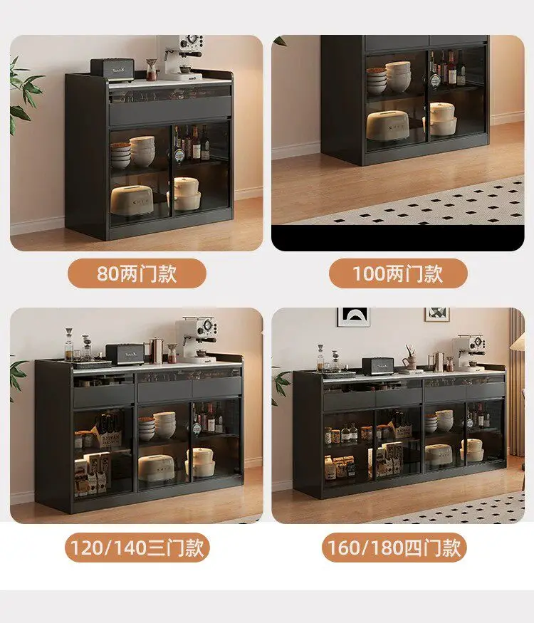 Modern Sideboard Cabinet With Glass Door Buffet Storage Cabinet With Drawers Kitchen Dining Living Room Furniture Coffee Bar