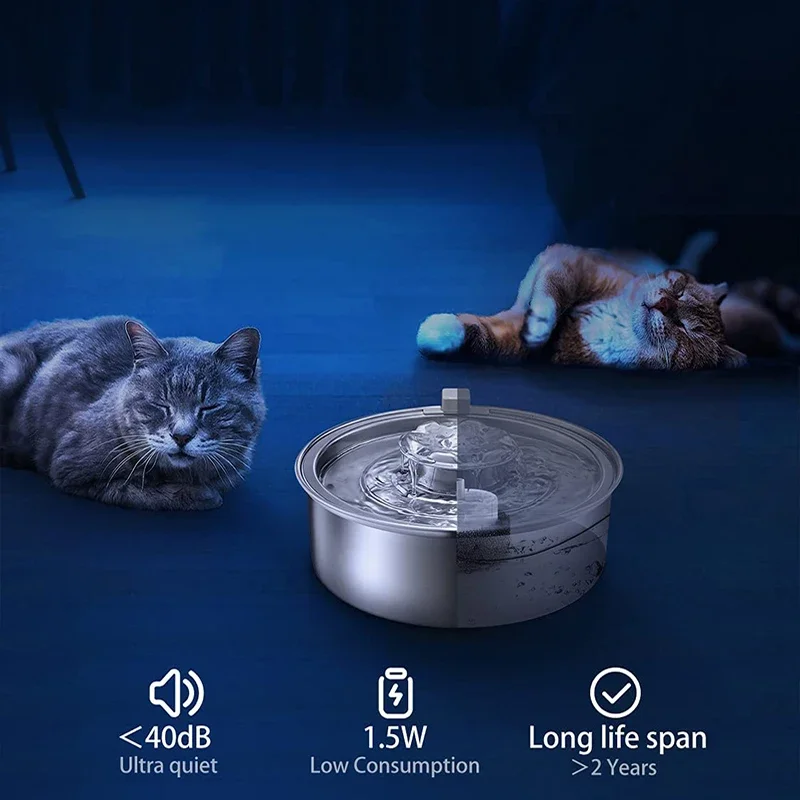 自動給水器 猫 犬用 LED 電気式 静音 水飲みボウル ペット用 給水器 猫 犬用 T
