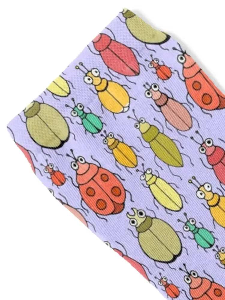 funny little beetles multicolor abstract print Socks new year Heating sock gifts Socks Man Women's