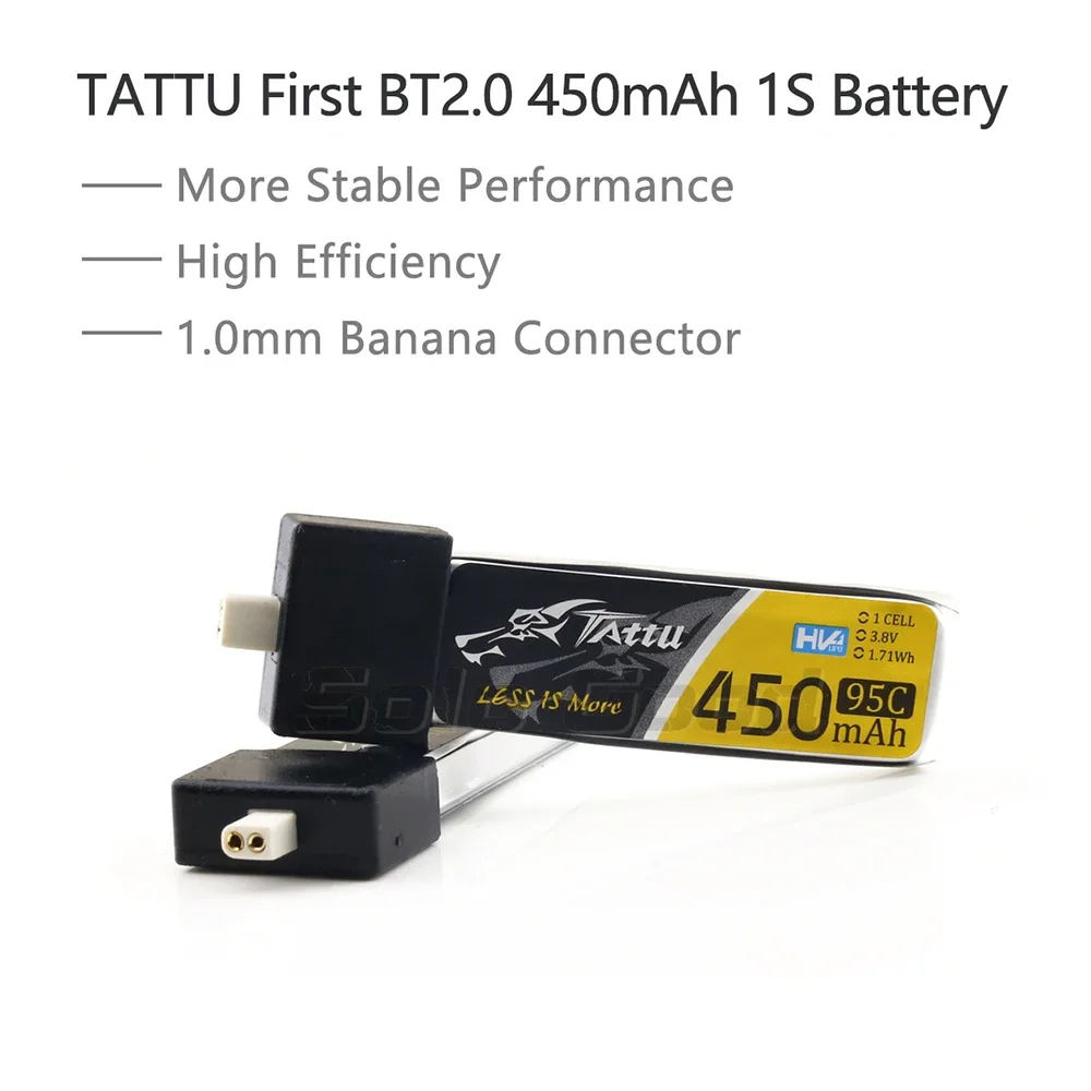 TATTU 4 قطعة BT2.0 450 مللي أمبير 1S بطارية HV 3.8 فولت 95C FPV يبو مع موصل BT2.0 ل FPV صغير Whoop 1S فرش Whoop الطائرة بدون طيار