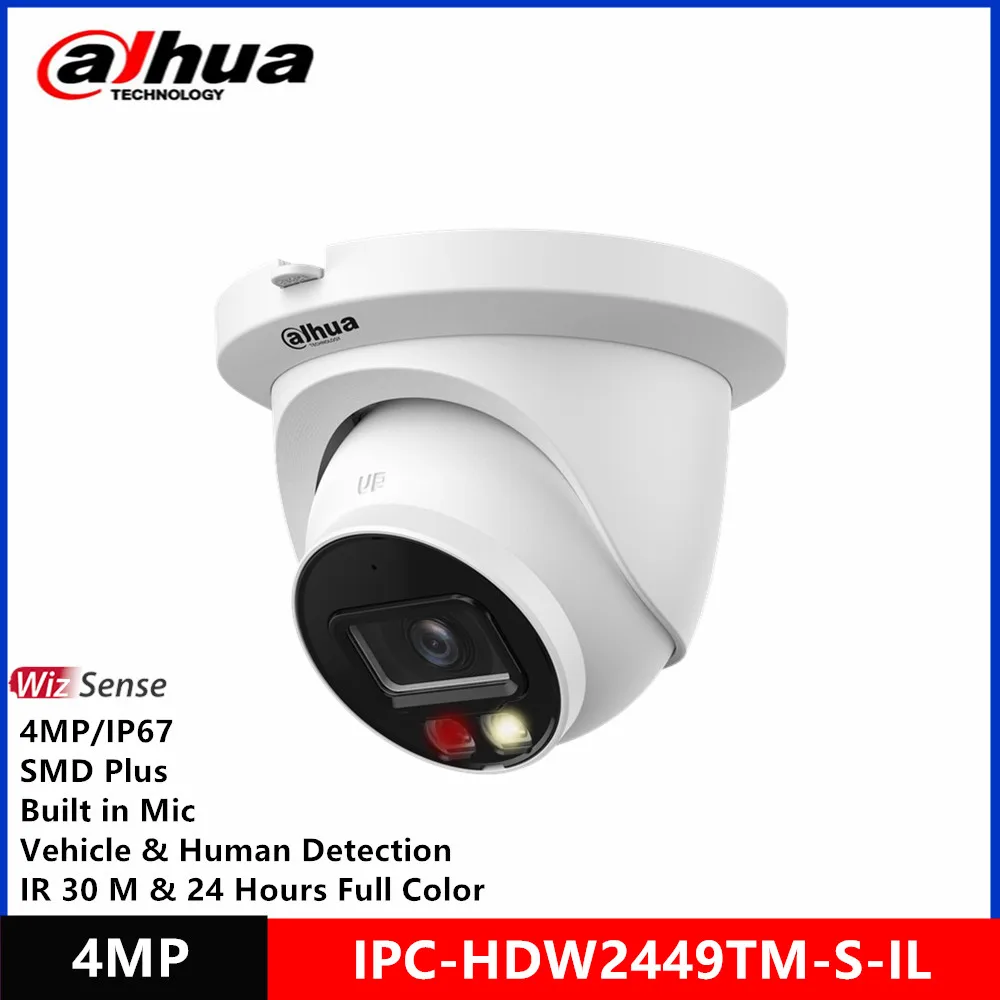 Dahua IPC-HDW2439T-AS-LED-S2 Full-color & IPC-HDW2449TM-S-IL 4MP POE Built-in Mic Smart Dual Light SMD Plus WizSense IP Camera