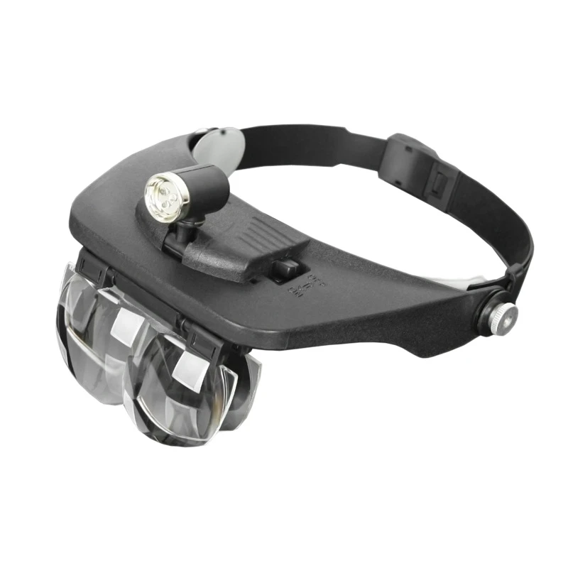 

81001-C Headband Magnifier Repairable Head-Mounted HD Magnifier with LED Light with 1.2X 1.8X 2.5X 3.5X Lens