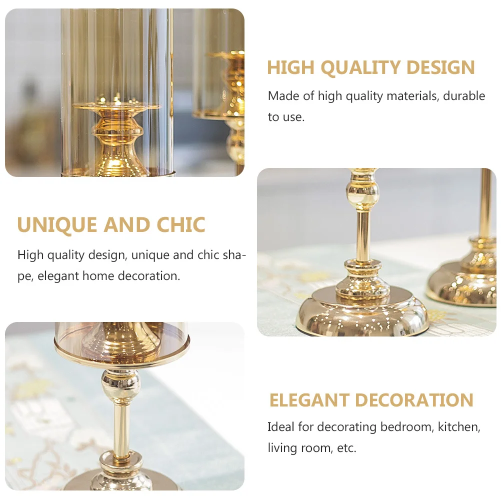 

1Pcs Retro Candlestick Iron Golden Holder Elegant Decorative Candleholder Vintage Style Perfect Gift Home Decor