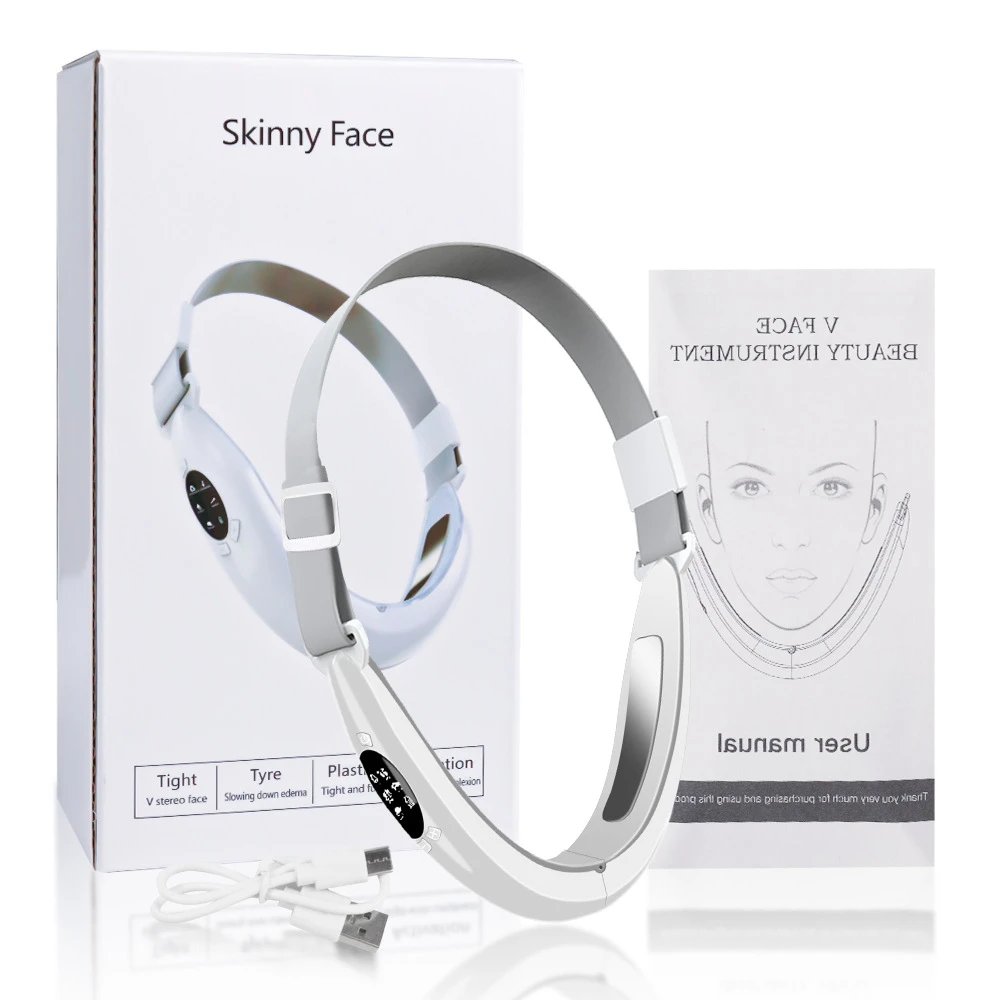 Electric V Face Lifting Beauty Device 5 Modes 8 Levels EMS Micro-current Firming Facial Massager Double Chin Removal Skin Care