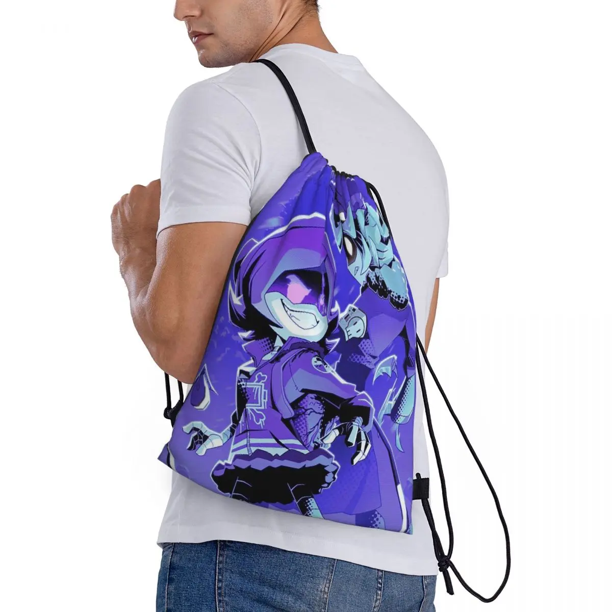 

Murder Drones Game Backpacks Multi-function Drawstring Bags Sports Bag Book Bags for Man Woman Students