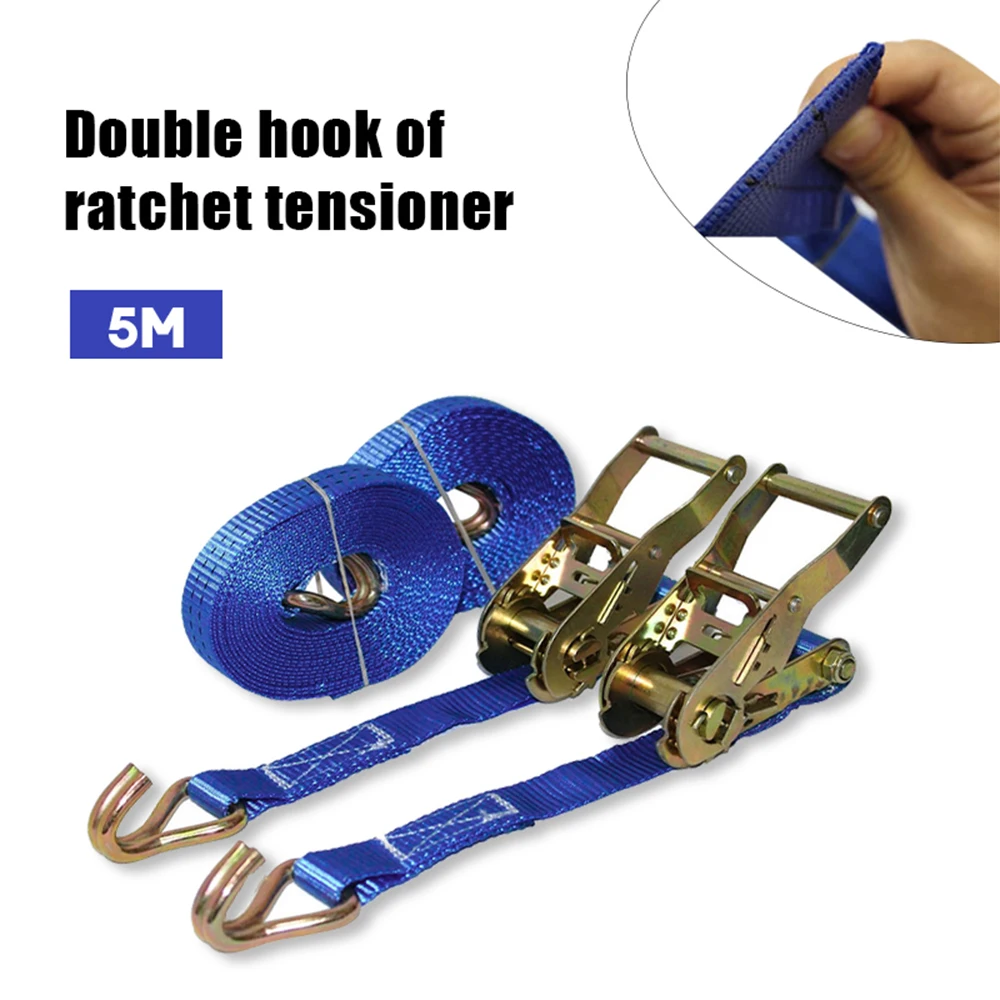 1pc 5Meter Ratchet Straps Lorry Lashing Handy Straps Thickened Car Strapping Belt Tensioner Binding Strapping Tensioner