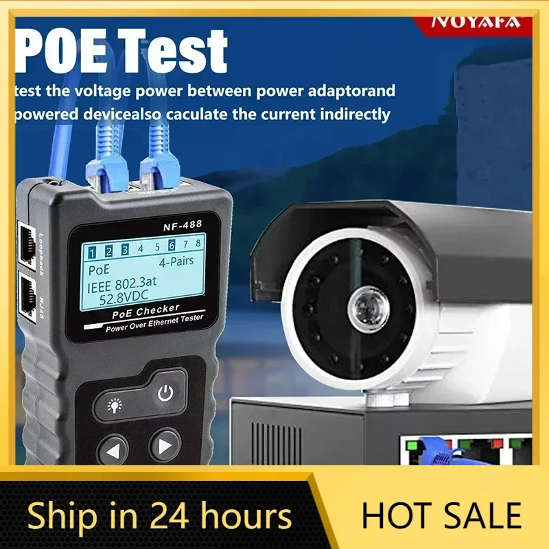 

NOYAFA NF-488 PoE Power Test Network Cable Tracker Voltage Checker Over the Ethernet Cat5 Cat6 Online Lan Tester Tools Switch