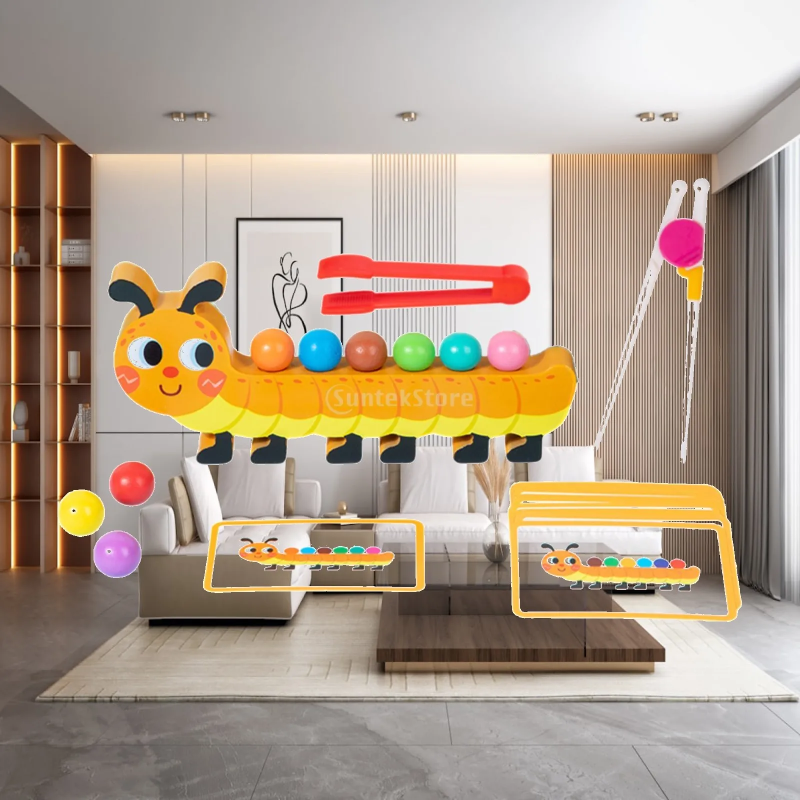 色分けビーズゲーム-教育用木製玩具-学習マッチングアクティビティ-子供向け-就学前の発達に