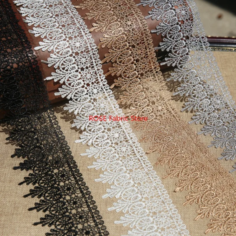 

12 цветов водорастворимая кружевная отделка с вышивкой, кружевная отделка одежды, кружевная отделка юбки, кружево для штор, окантовка ручной работы, ширина 9 см