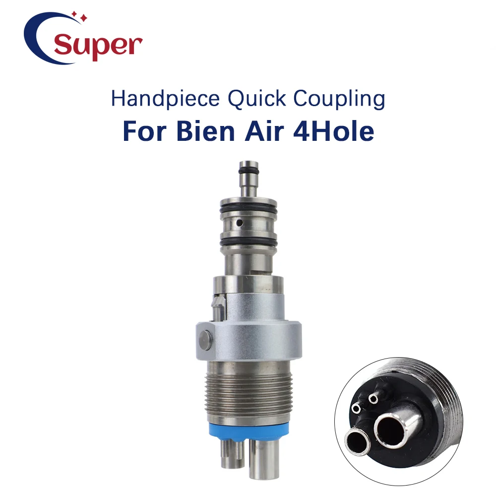 Dental Handpiece Quick Coupler Coupling 4 Holes Quick Connect for Bien Air Dentistry Turbine High Speed Handpiece
