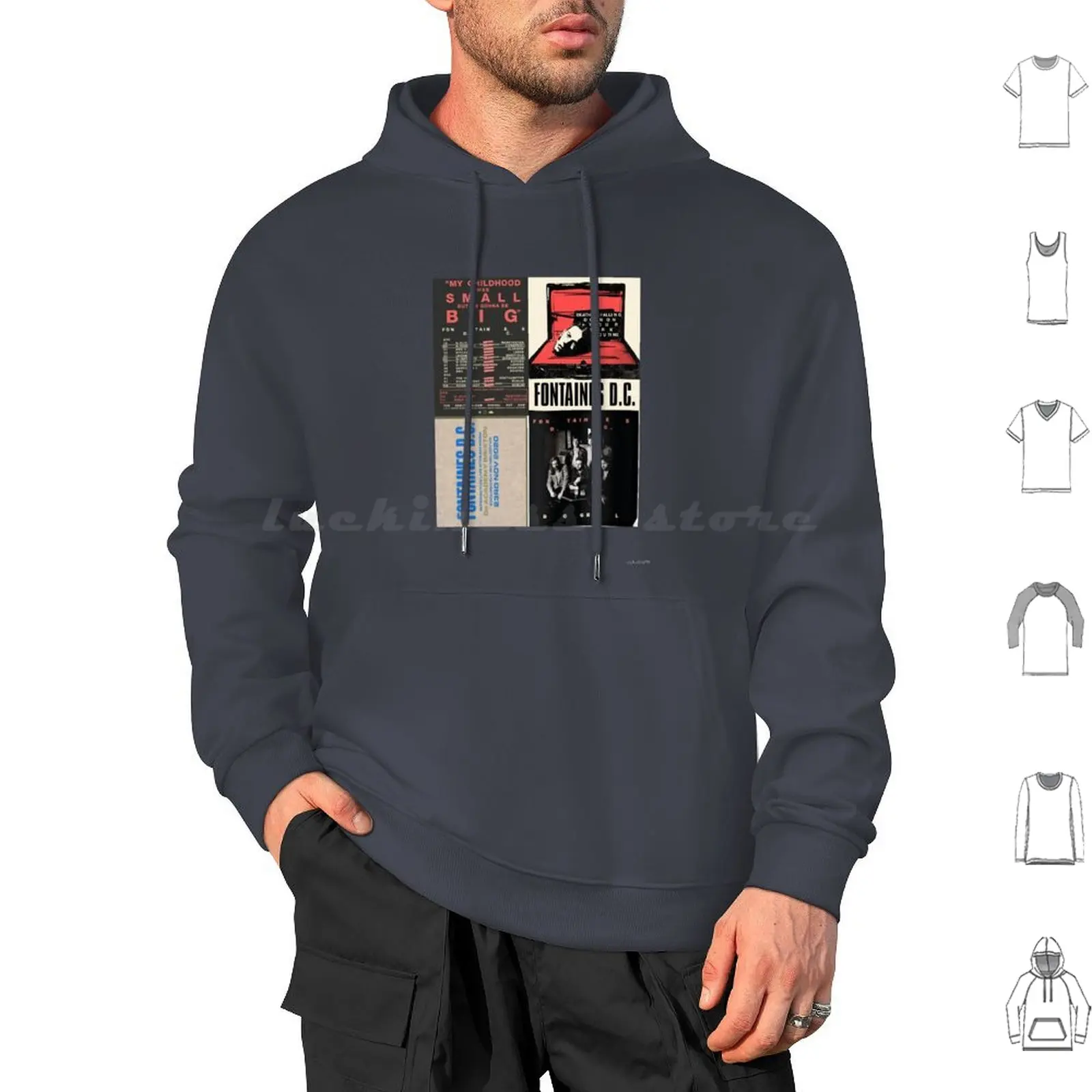 فونتينز هوديي قميص قطني بكم طويل فونتينز فونتينز فرقة موسيقى الشرير بوست بانك لايف دوجريل ألبوم 2022 دبلن إيندي