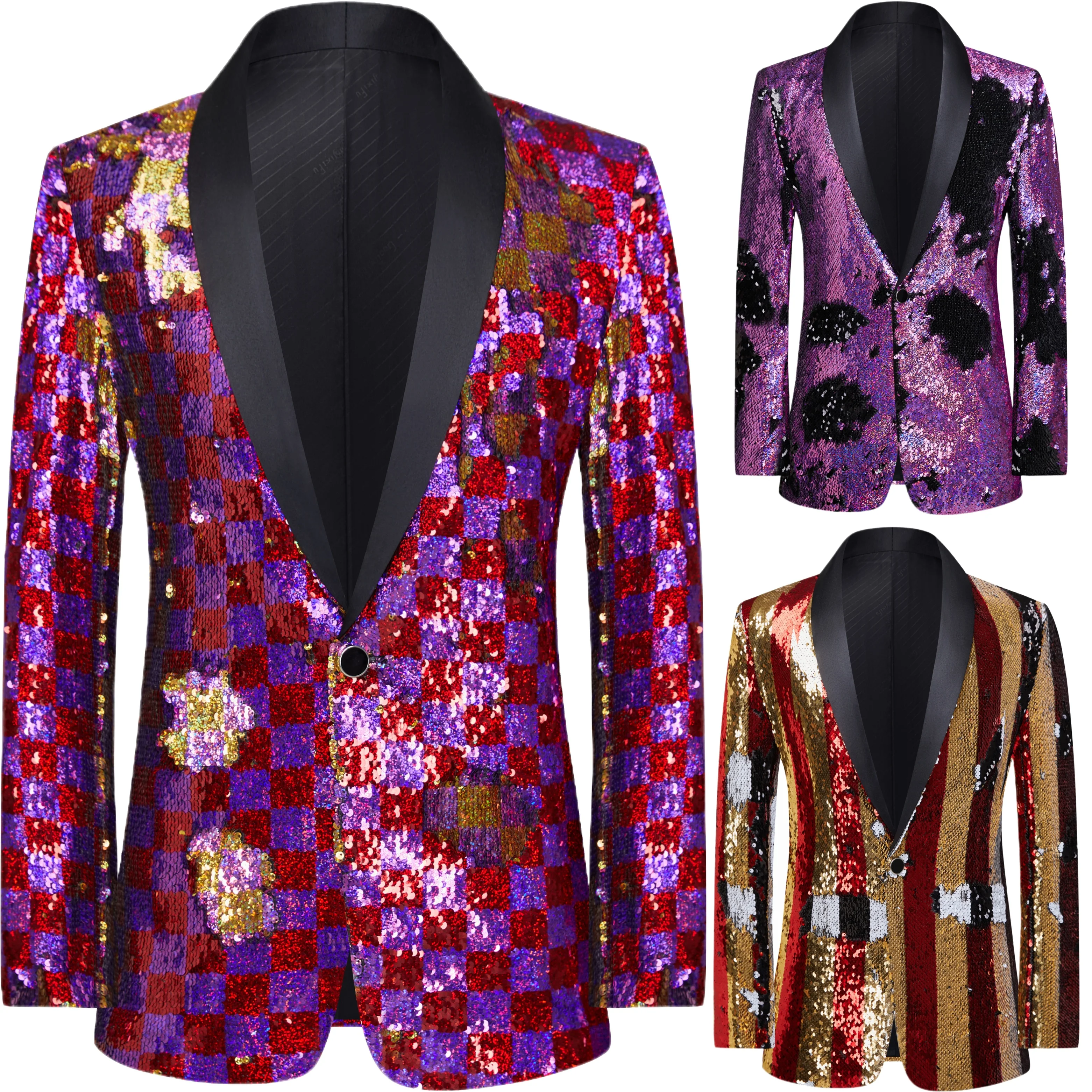 

Мужские костюмы, повседневное пальто, разноцветное односпальное пальто со сверкающими пайетками, элегантные вечерние платья, цирковой костюм, повседневный костюм для выпускного