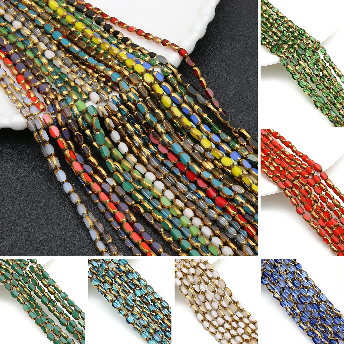 3*5/4*6mm Glass Cut Crystal Rice Beads For Jewelry Making DIY Bracelet Necklace Accessories About 25/50pcs