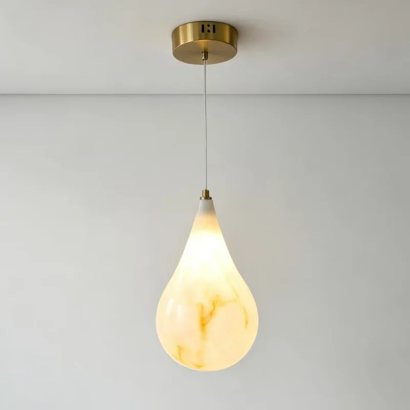 Modern Creative Personalized Waterdrop Restaurant Nordic Simple Light Luxury Imitation Cloud Stone Bedhead Small Pendant Light