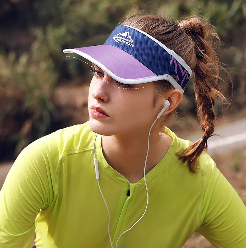 Cool Elastic Sports Visor Elastic Non-Slip Headband Outdoor Running Fitness Hat Sweat-Absorbent Breathable Anti-Perspirant Belt