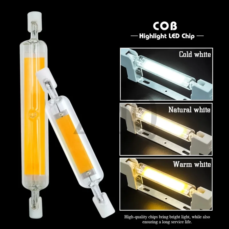 High Power LED R7s COB Glass Tube 78mm 118mm J78 J118 COB Light Bulb AC110V 120V 130V 220V 230V 240V Home Replace Halogen Lamp