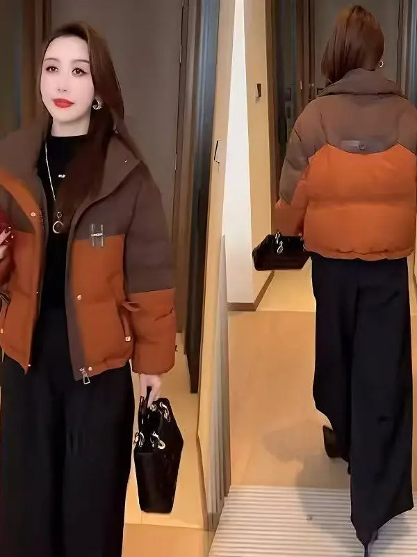 Damen ort Thiened Stehkragen Brotmantel Baumwolle Jaet Warm Sli Neue Winter Faionable Baumwolle Kleidung Oberbekleidung