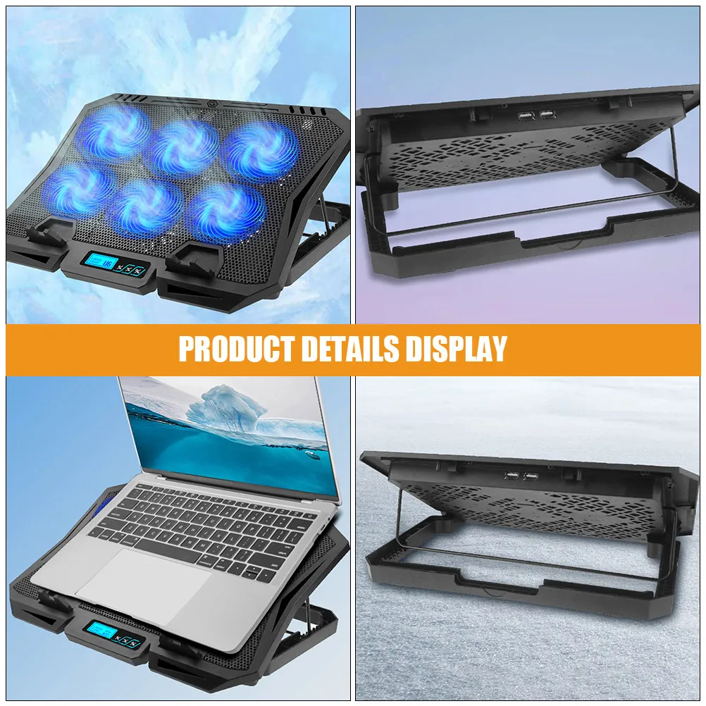 

Laptop Cooler Stand Adjustable Height Silent Fan Cooling Pad Laptop Holder Efficient Heat Dissipating for Laptops Up to 15.6