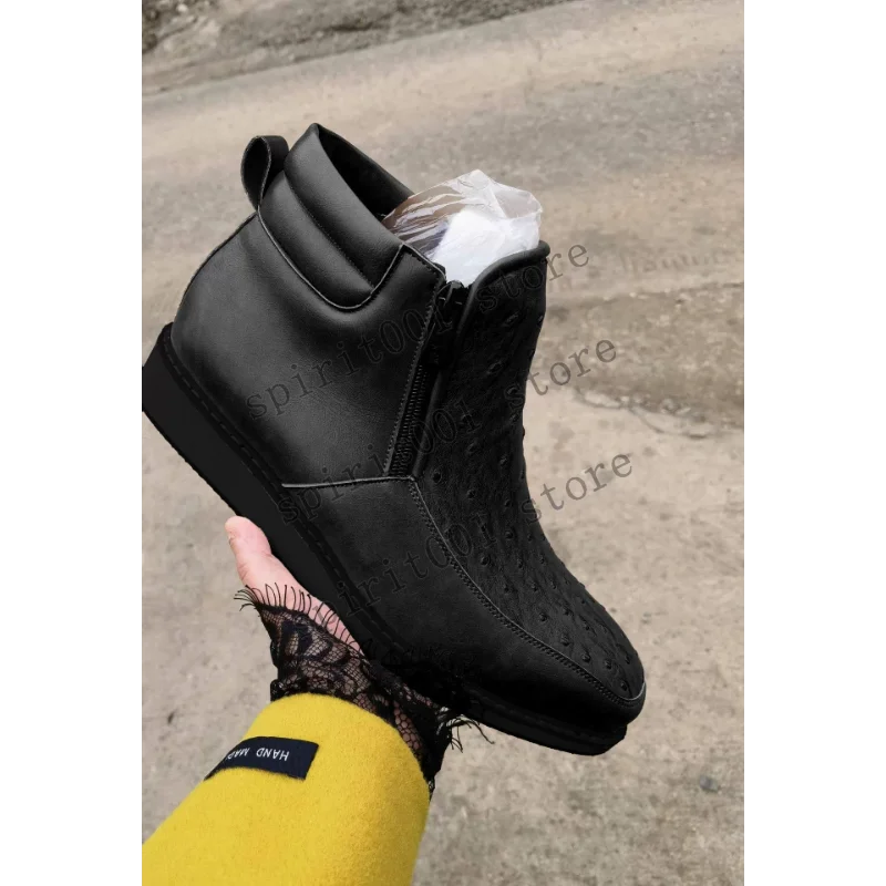 New European And American Medieval Viking Renaissance Square Toe Side Zipper Pattern Large Size Men Casual Short Boots - view 5